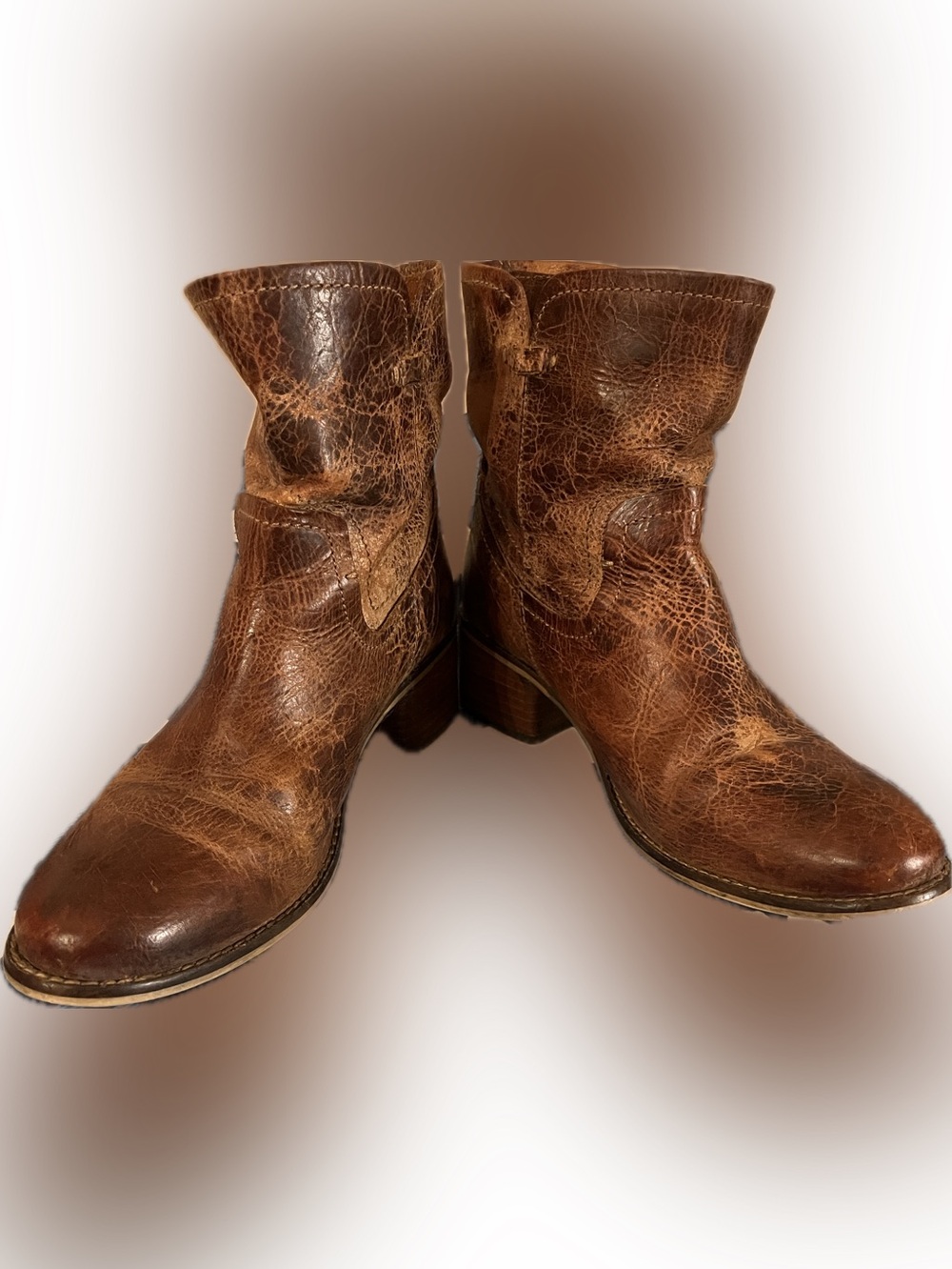Diba True Women's Brown Leather Ankle Booties/boots - size 8
